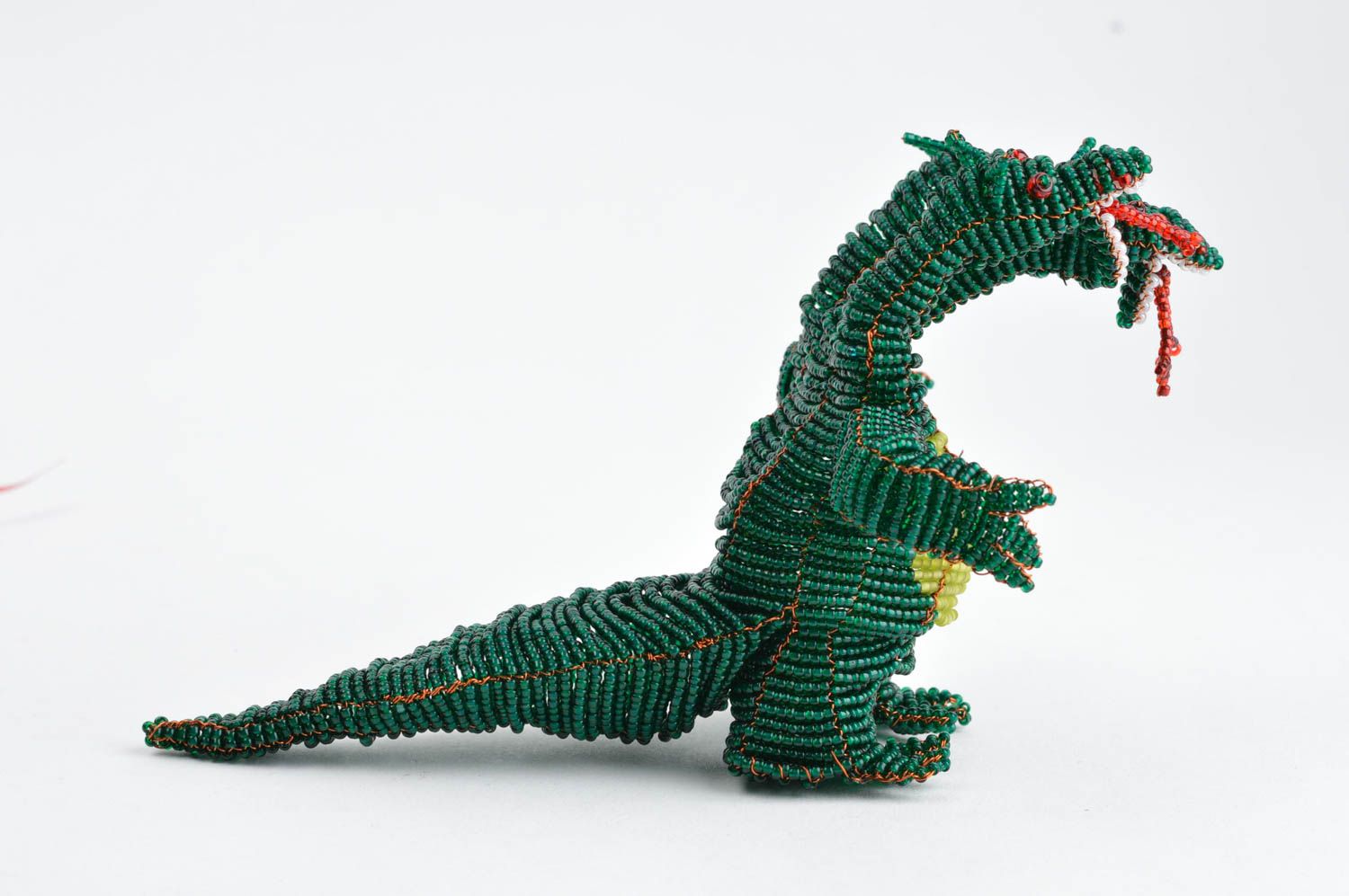 Figura de abalorios dragón hecha a mano decoración de hogar regalo original foto 3