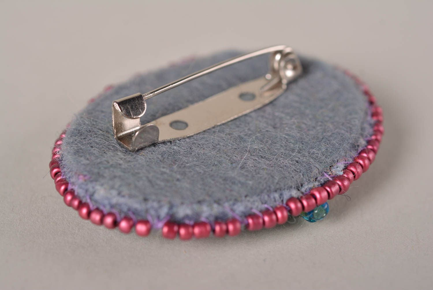 Unusual handmade felt brooch beaded brooch jewelry stylish accessories for girls photo 4