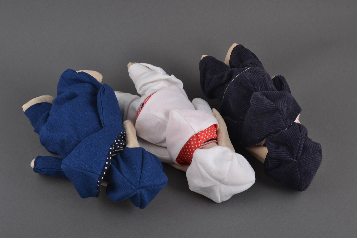 Set of 3 handmade fabric soft toys stuffed toys for kids home design  photo 2