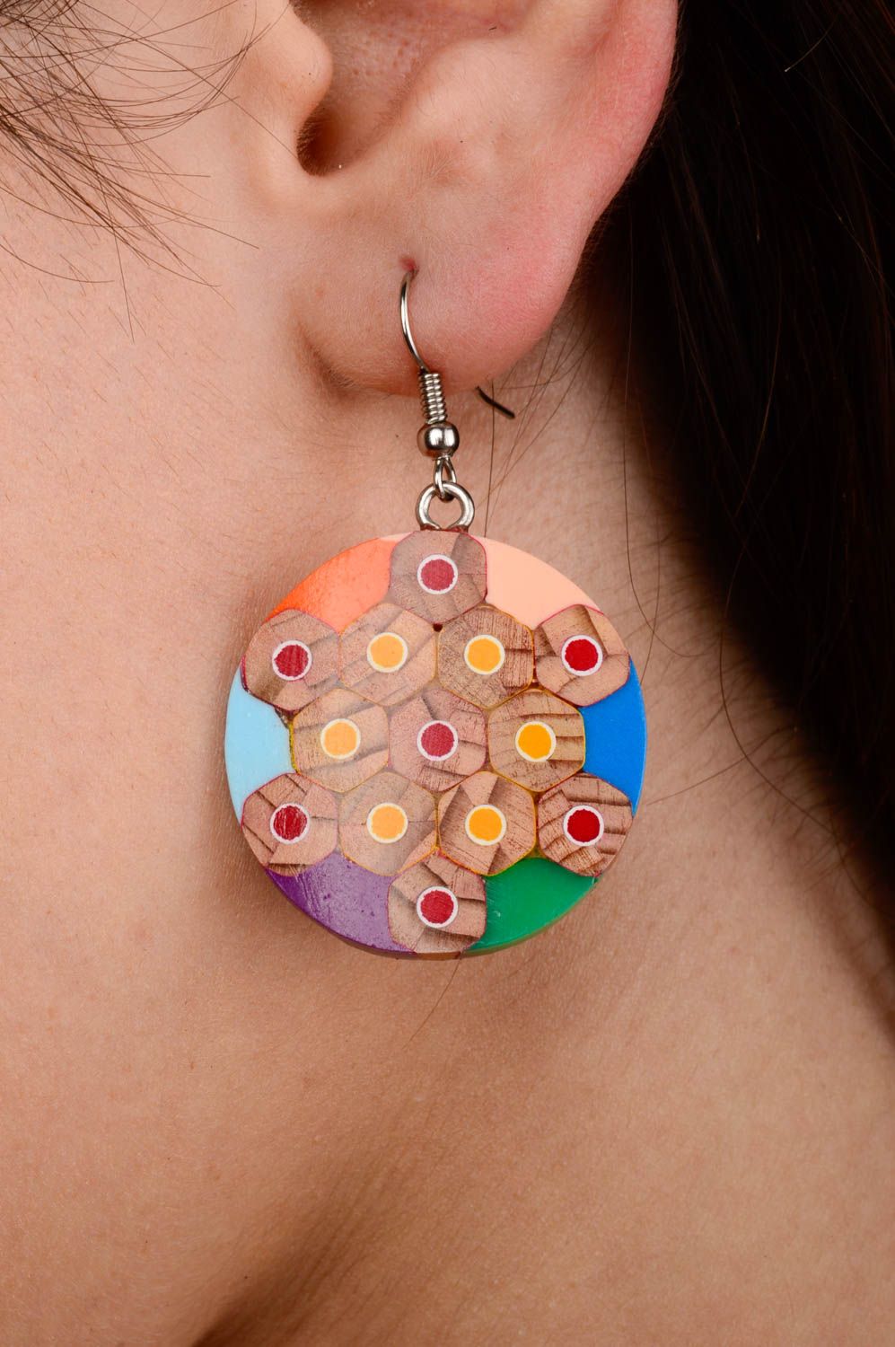 Handmade colorful earrings designer large earrings bright earrings for summer photo 2