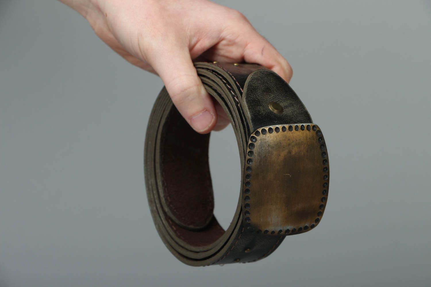 Genuine leather belt for men photo 2