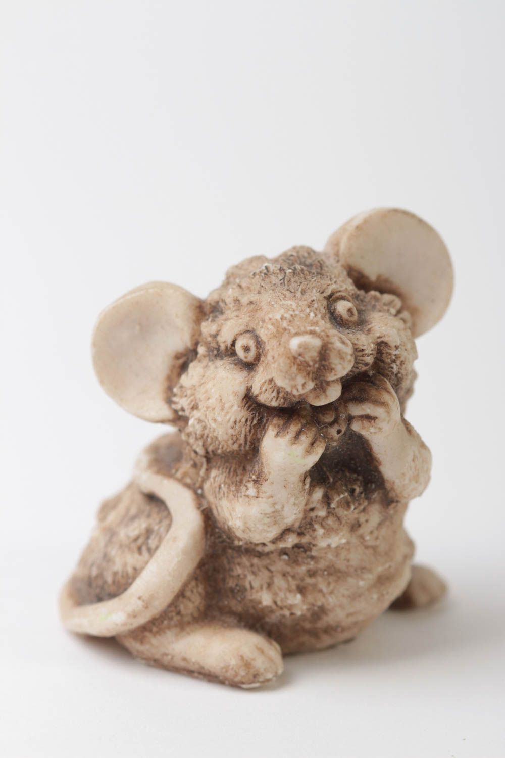 Handmade polymer resin statuette designer mouse figurine marble home decor photo 2