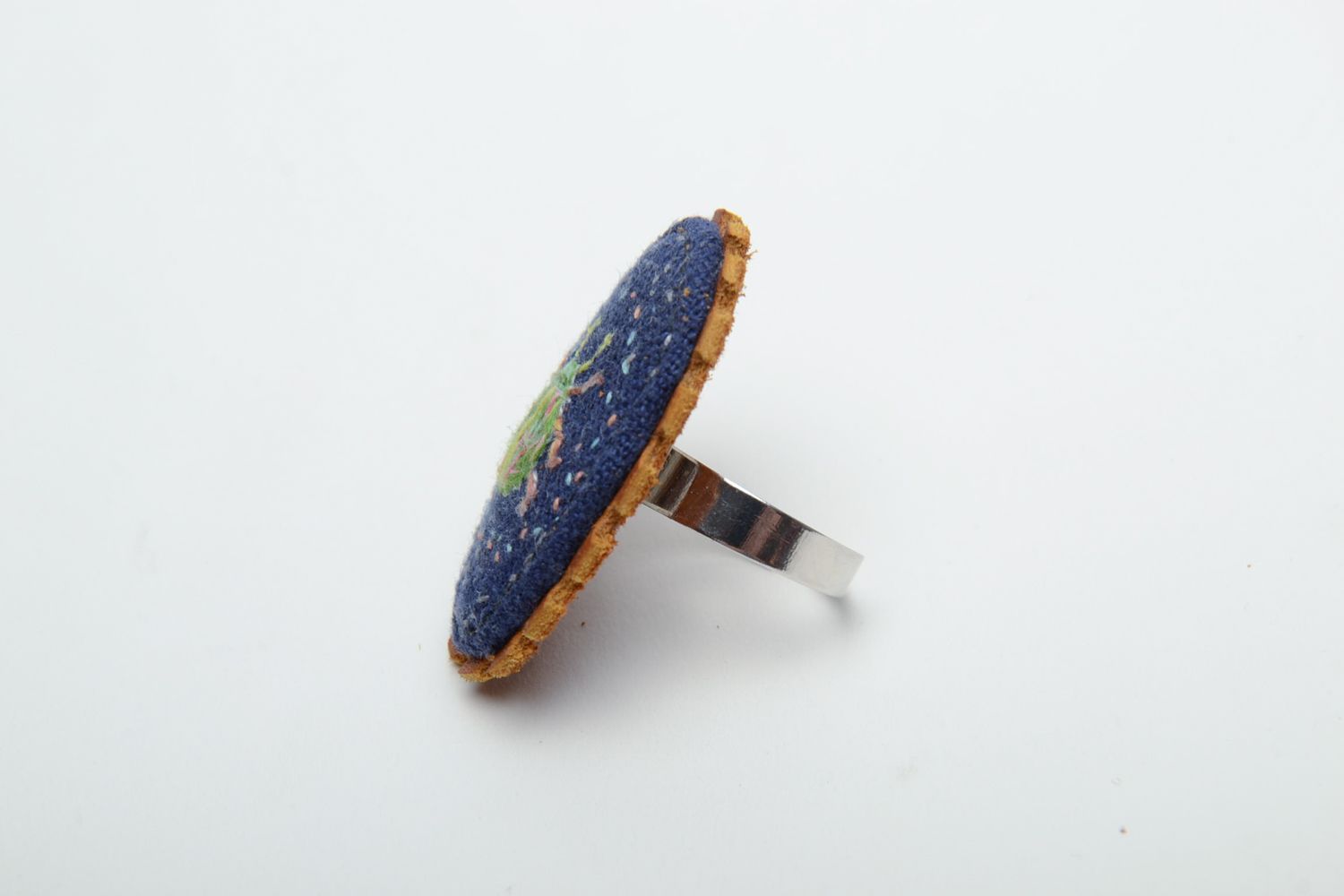 Handmade embroidered ring Beetle photo 3