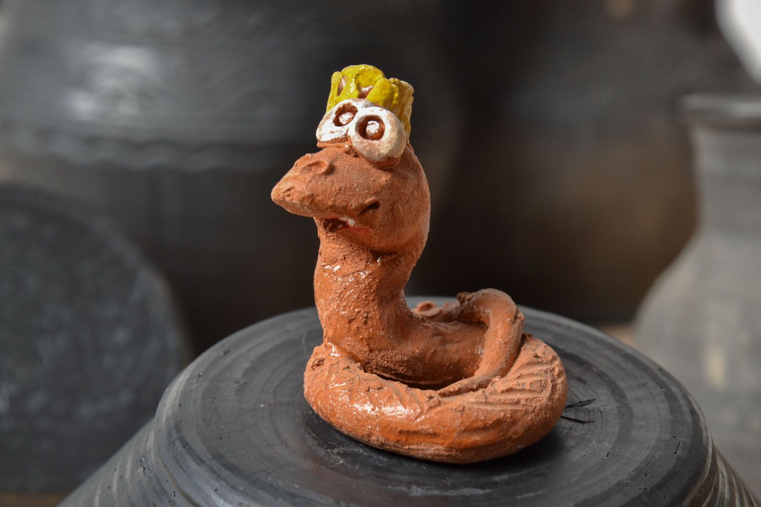 Ceramic statuette in the shape of snake photo 1
