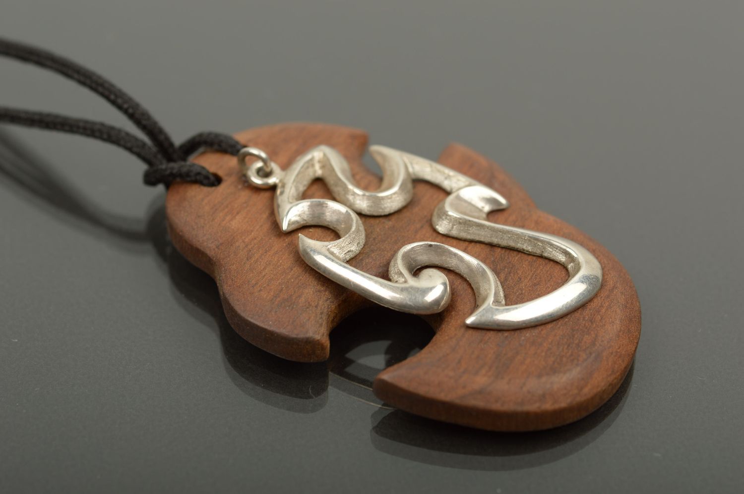 Wooden pendant handmade wooden jewelry designer handmade jewelry for women photo 1