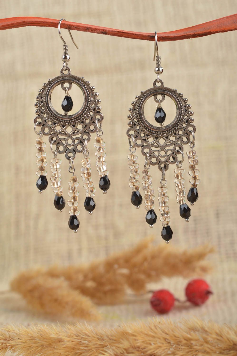 Designer beaded earrings handmade beautiful earrings cute stylish jewelry photo 1
