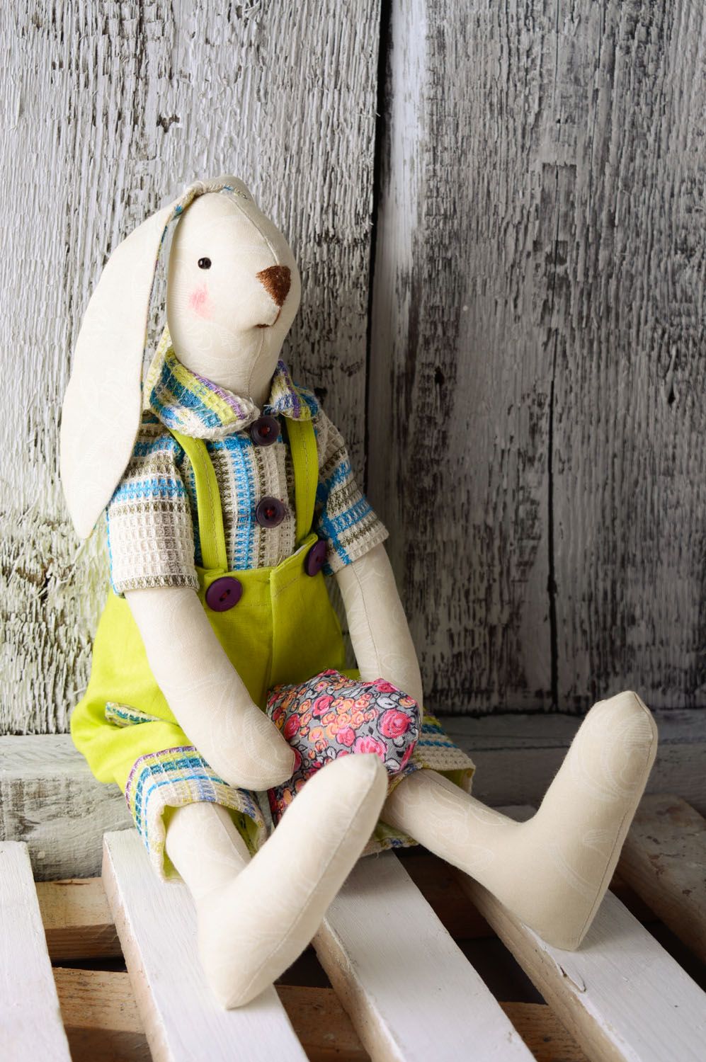 Textile soft toy hare photo 4