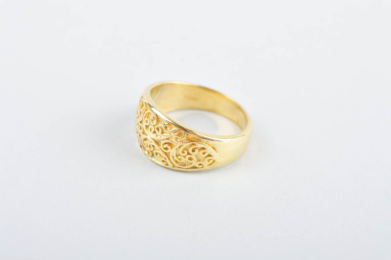 Кольцо ручной работы украшение из металла модное кольцо из латуни красивое фото 2