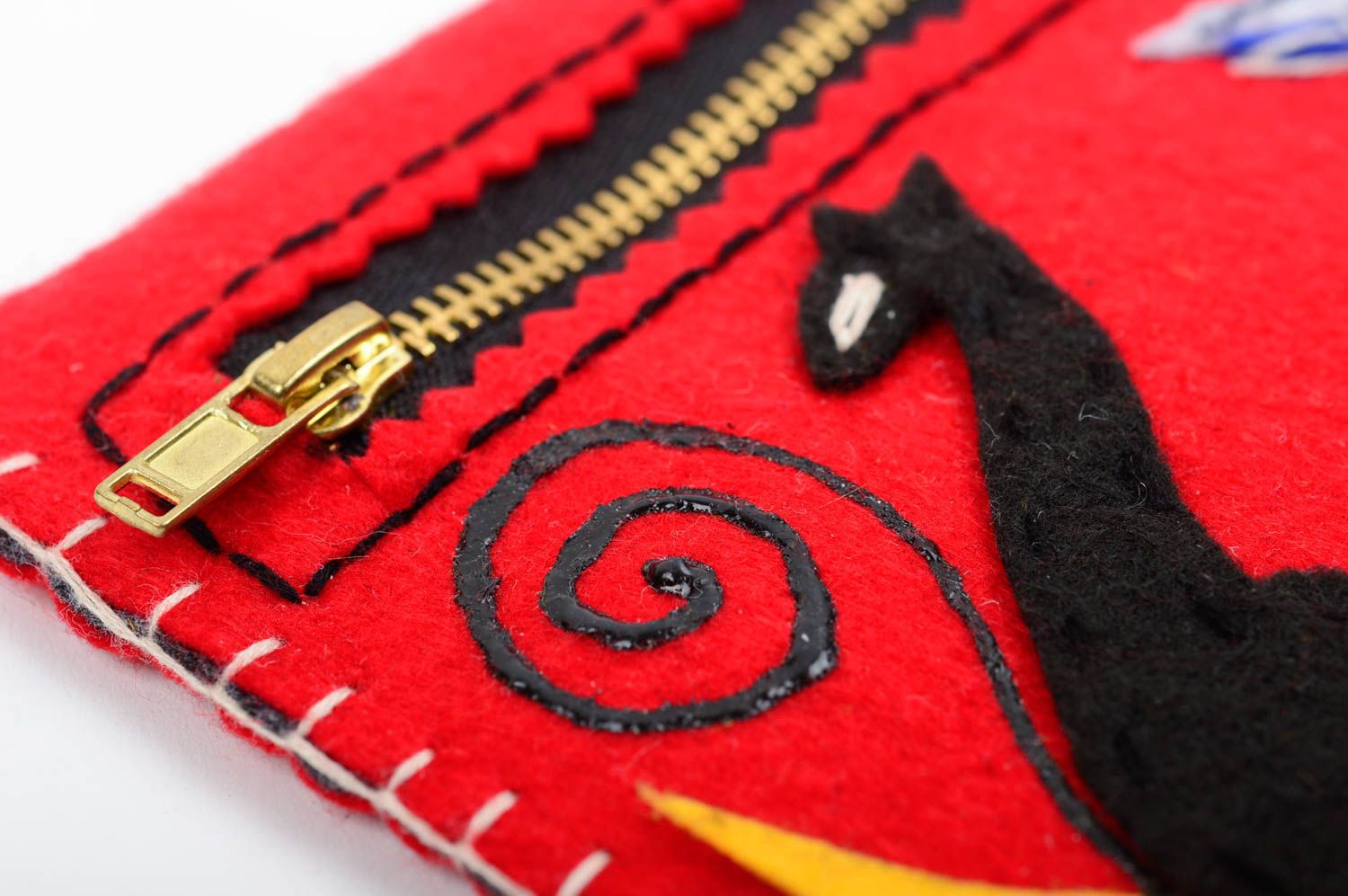 Clutch de mano de tela rojo accesorio para mujer artesanal regalo original foto 2