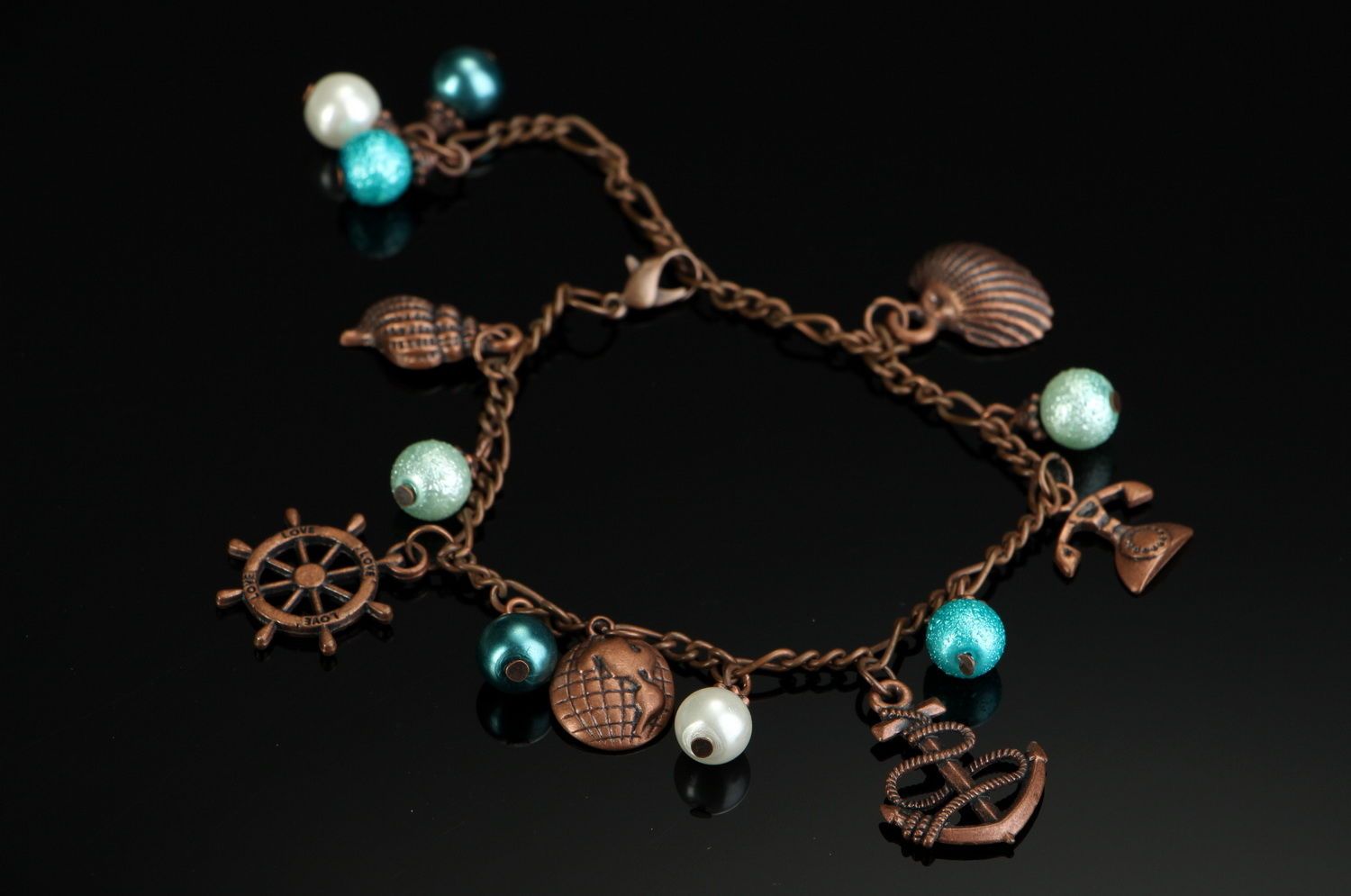 Bracelet fait main avec perles céramiques photo 3