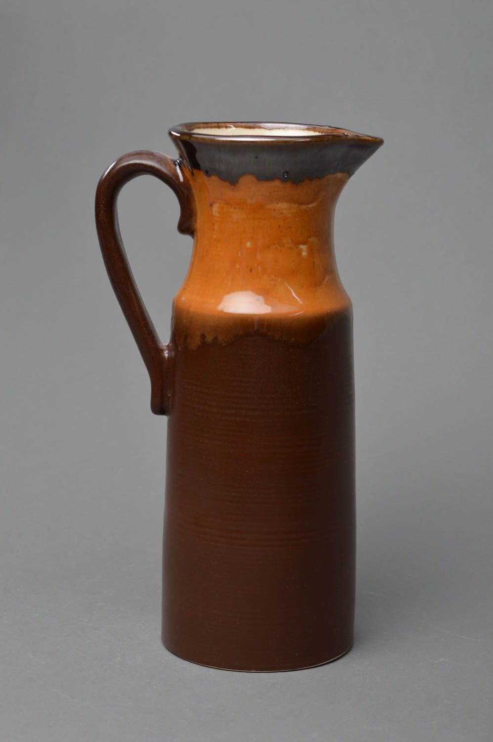 Handmade ceramic coffee jug with handle 2,17 lb photo 1