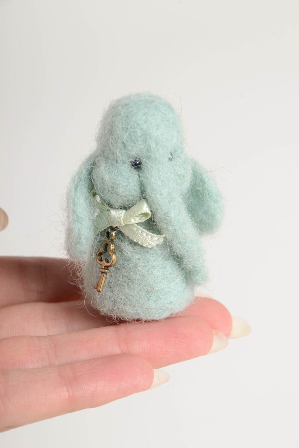 Peluche décorative Jouet en laine fait main éléphant miniature Cadeau enfant photo 2