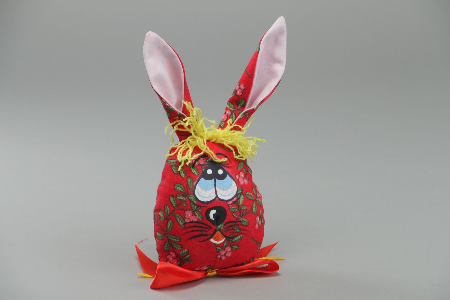 Мягкая игрушка из ткани пасхальная ручной работы Кролик-яйцо фото 1