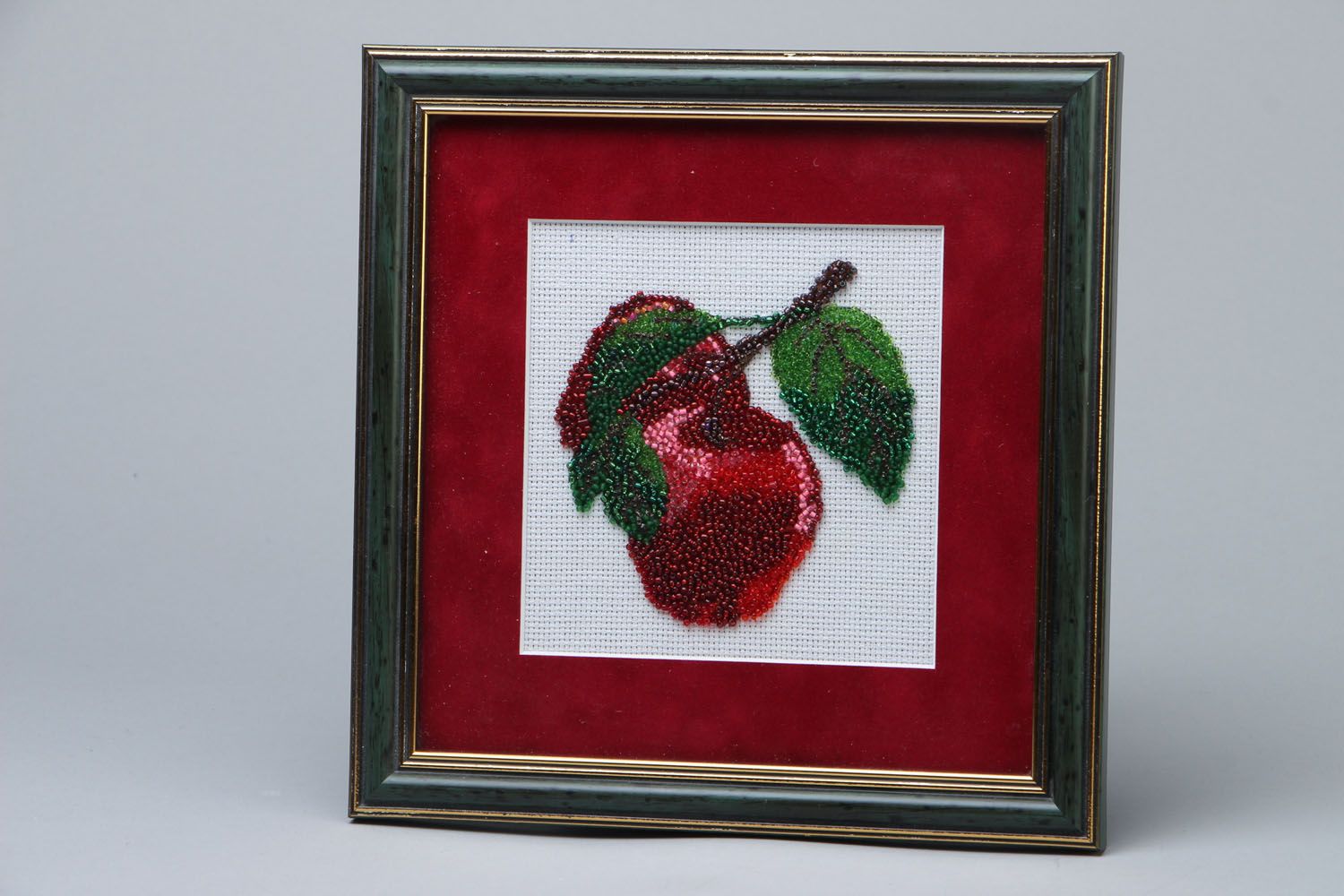 Panel embroidered with beads Cherry photo 1
