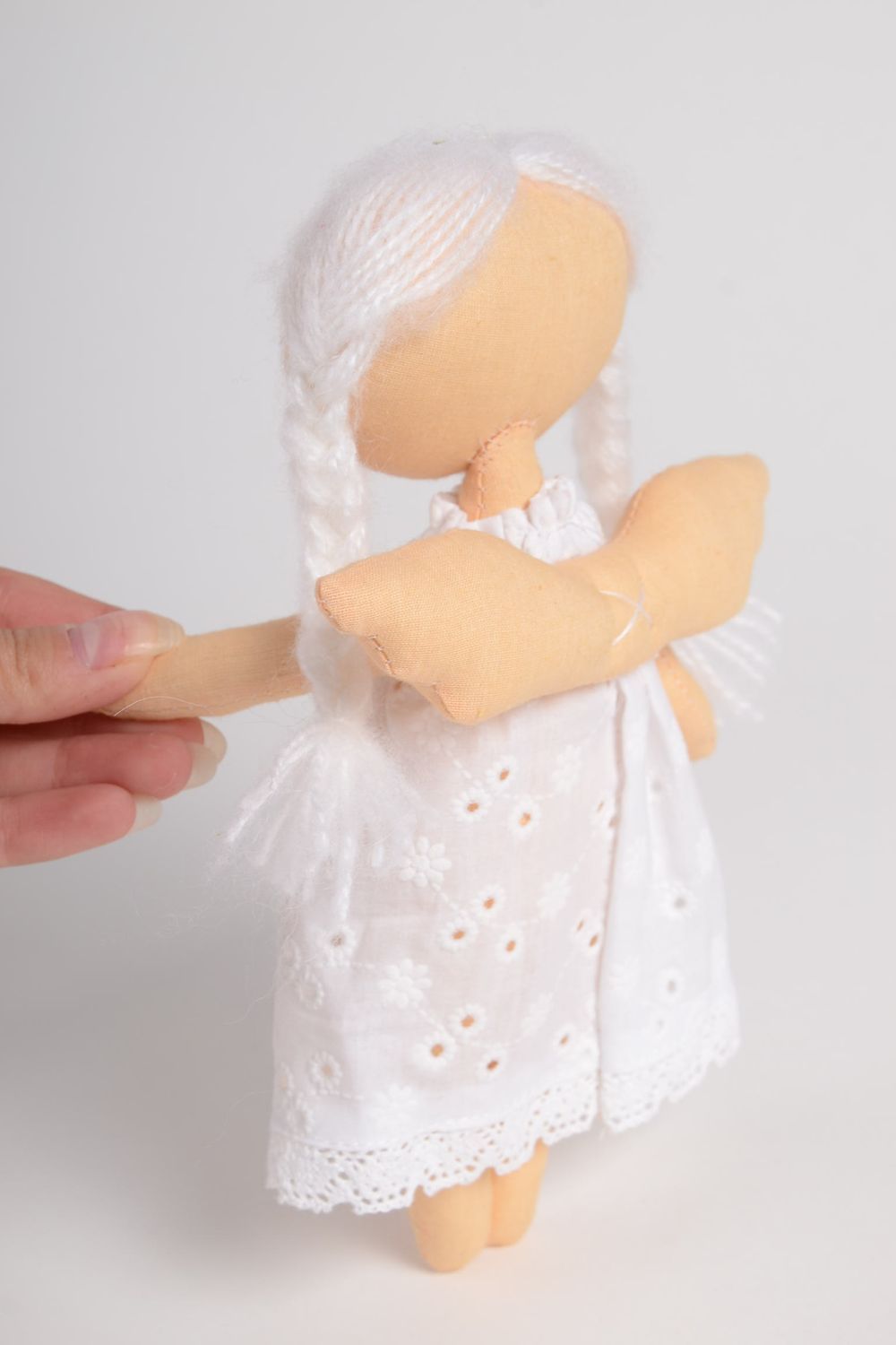 Handmade toy designer doll for girls gift ideas nursery decor fabric doll photo 4