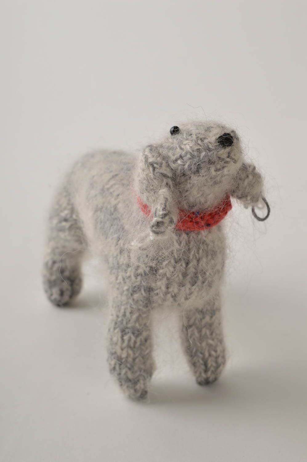 Muñeco artesanal juguete tejido regalo original perrito Bedlington terrier foto 2