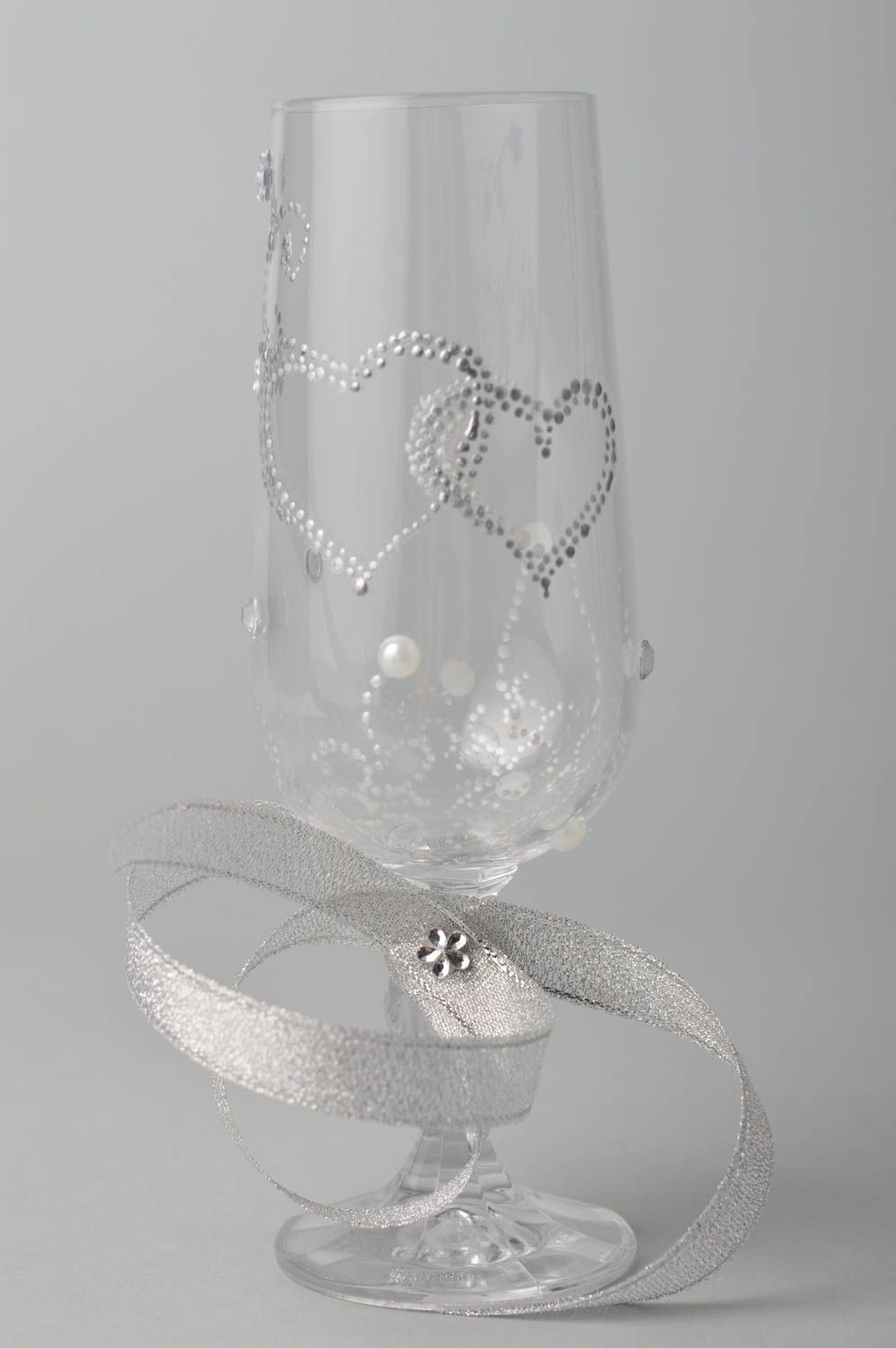 Handmade glasses wedding glasses for newlyweds wedding decor beautiful glasses photo 2