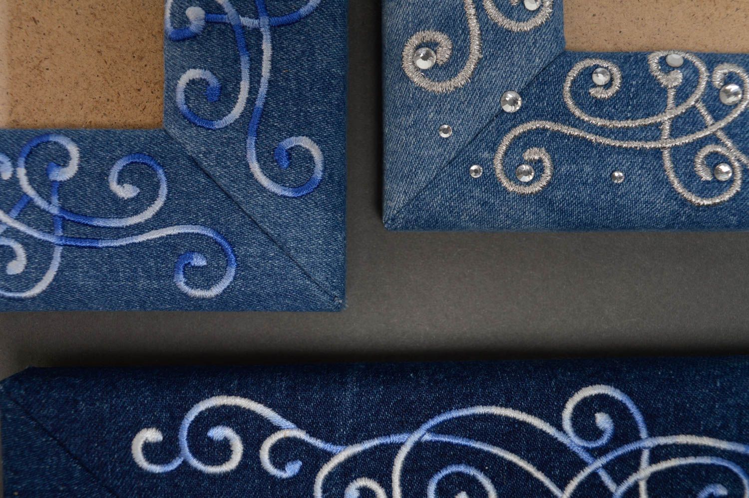 Cornice per foto di jeans fatta a mano portaritratti morbido cornice di legno
 foto 5