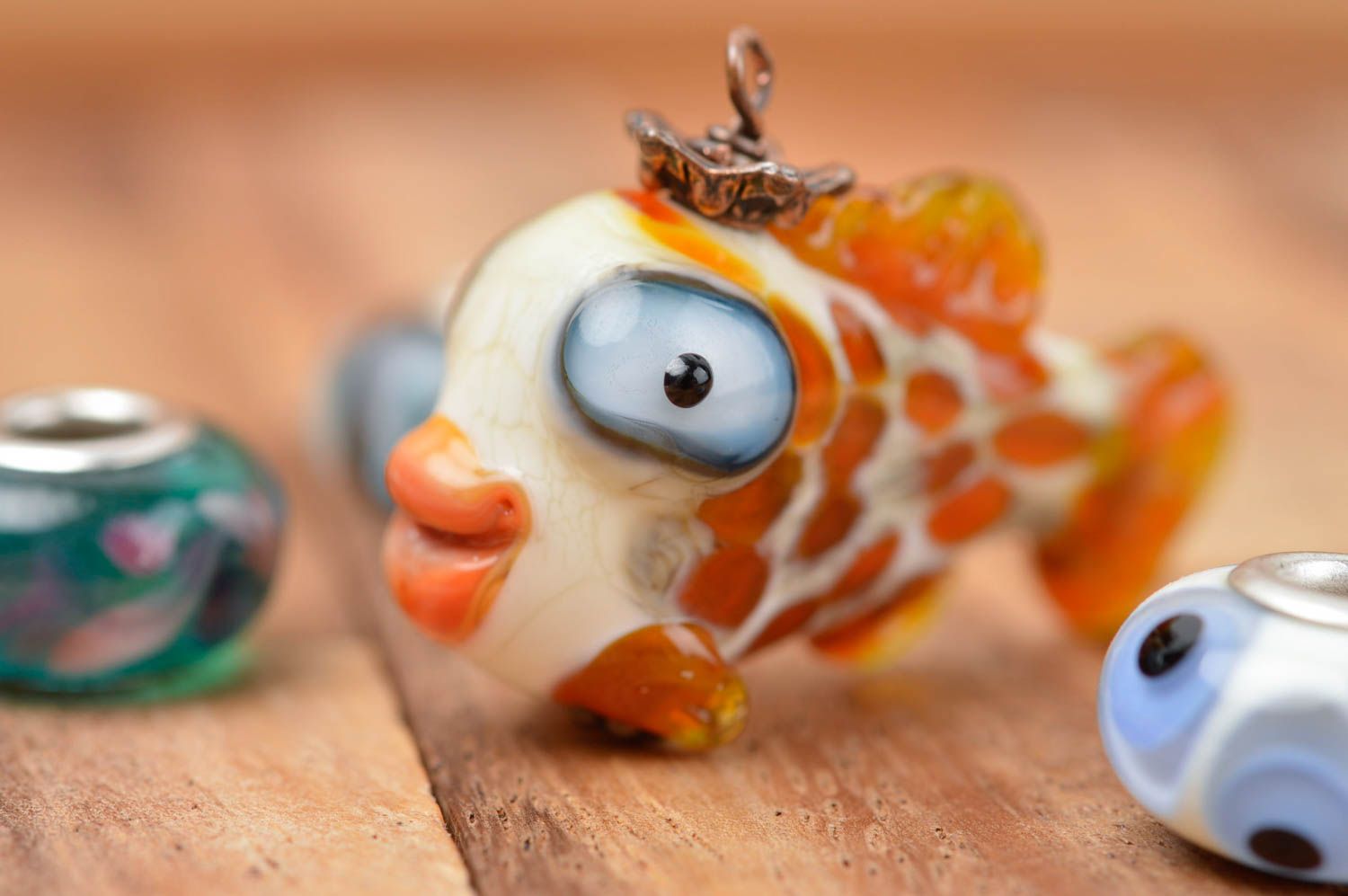 Perle en verre fait main Fourniture pour bijoux poisson coloré Loisirs créatifs photo 1
