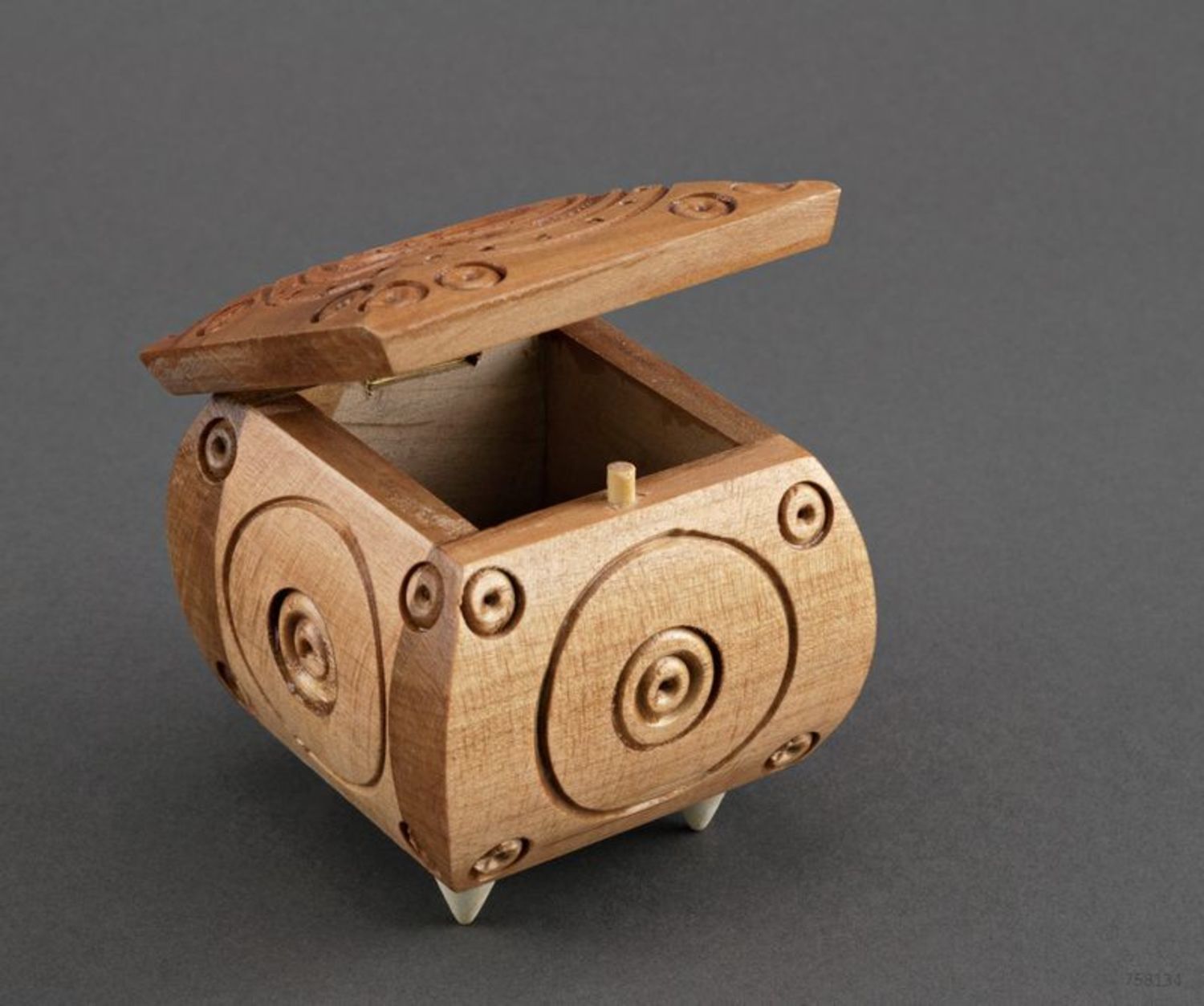 Small wooden box with carving photo 4