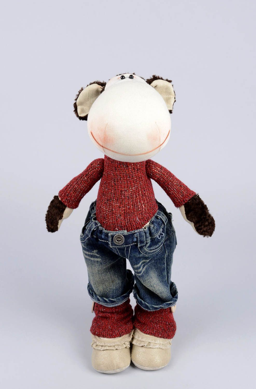 Affe Kleinkinder Spielzeug Geschenk für Kinder Haus Deko handmade Stoff Tier  foto 1
