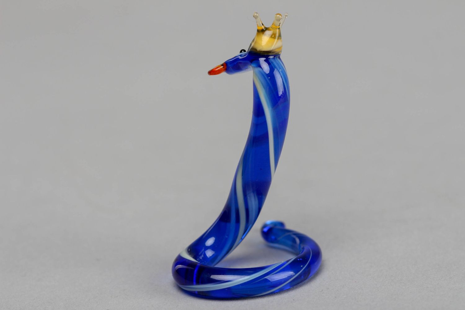 Designer glass figurine of blue snake photo 2
