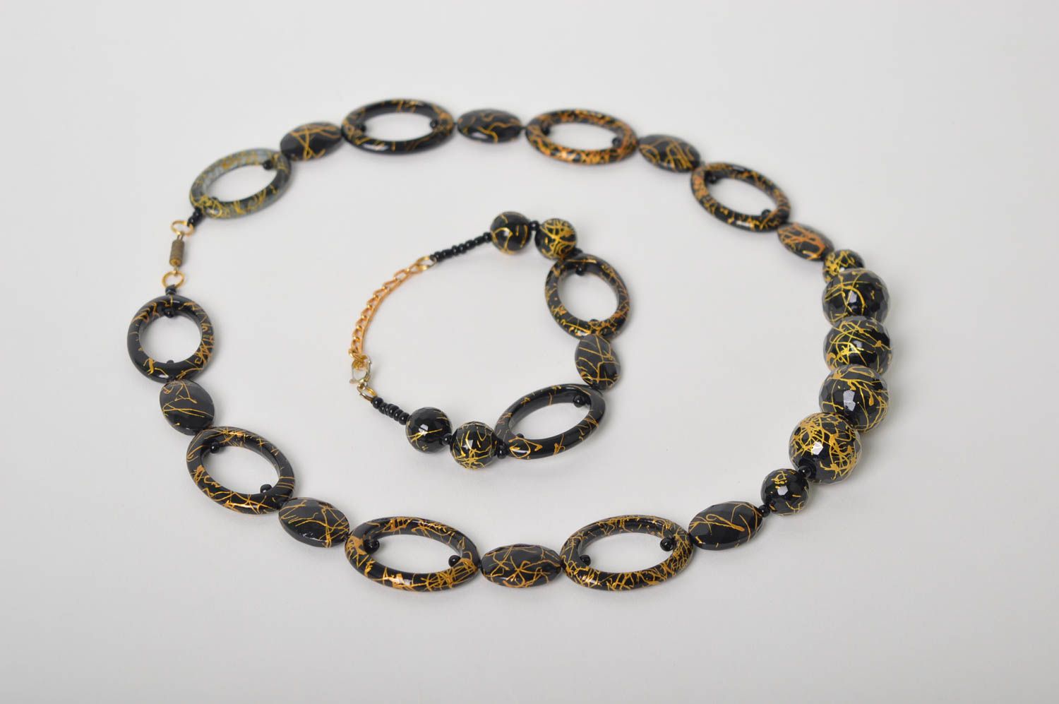 Unusual handmade jewelry set beaded bracelet beaded necklace fashion trends photo 3