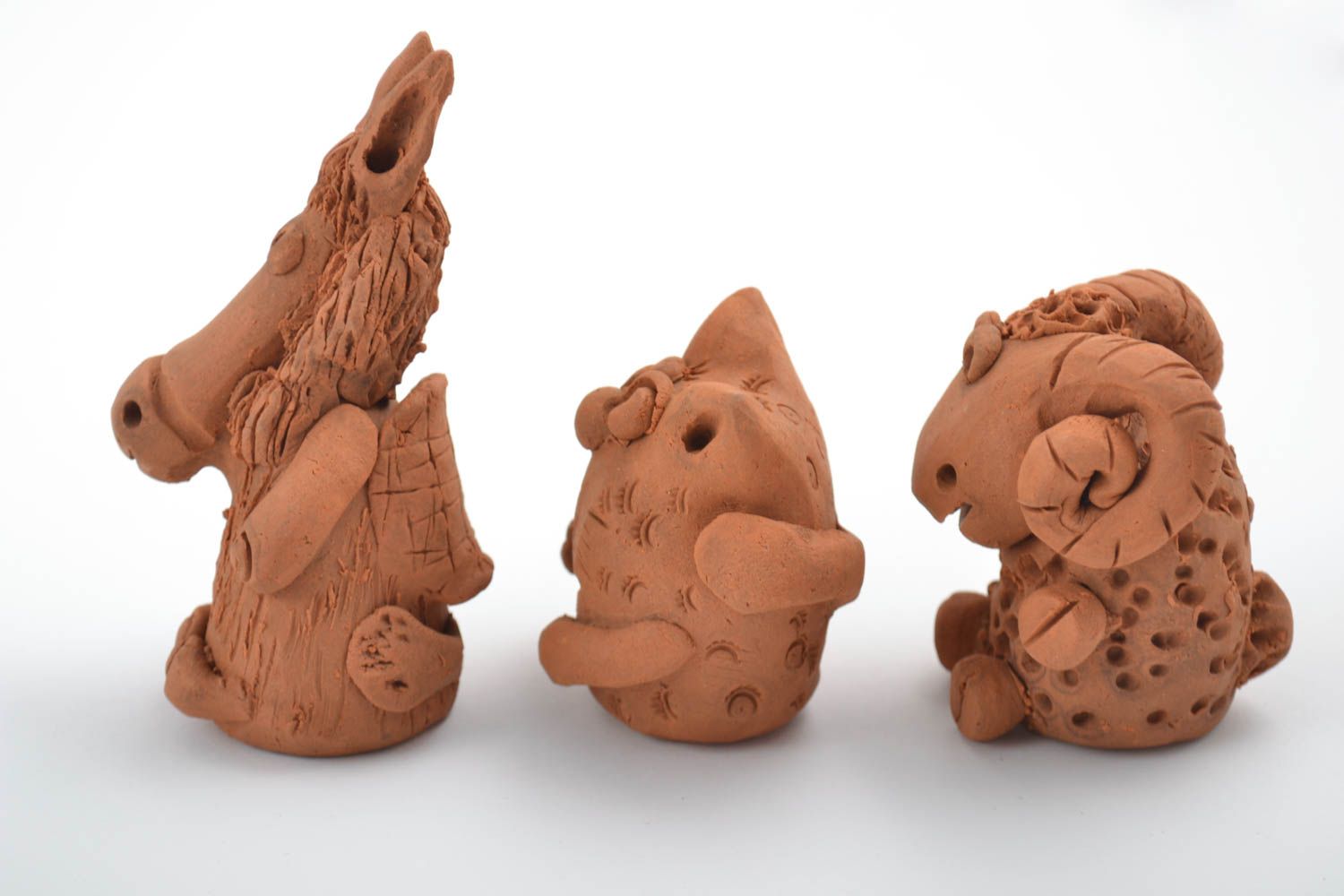 Глиняные статуэтки ручной работы фигурки из глины декор для дома коричневые фото 5