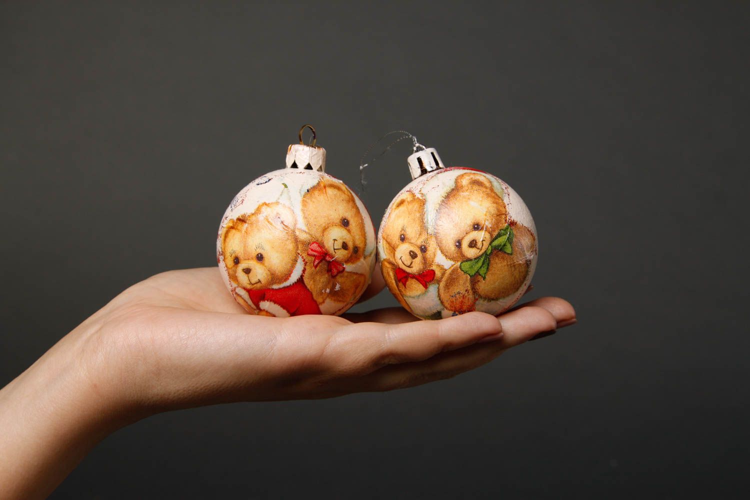 Handmade Christmas tree decorations 2 pieces Christmas balls decorative use only photo 2