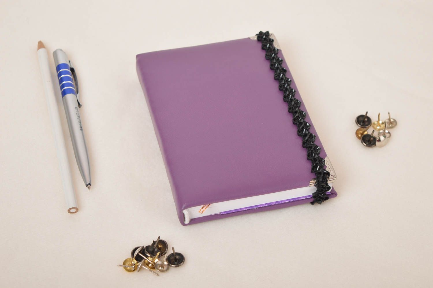 Libreta de notas artesanal morada cuaderno de notas regalo original para chica foto 1