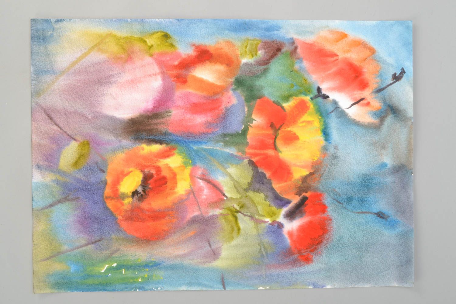 Watercolor painting Poppies photo 4