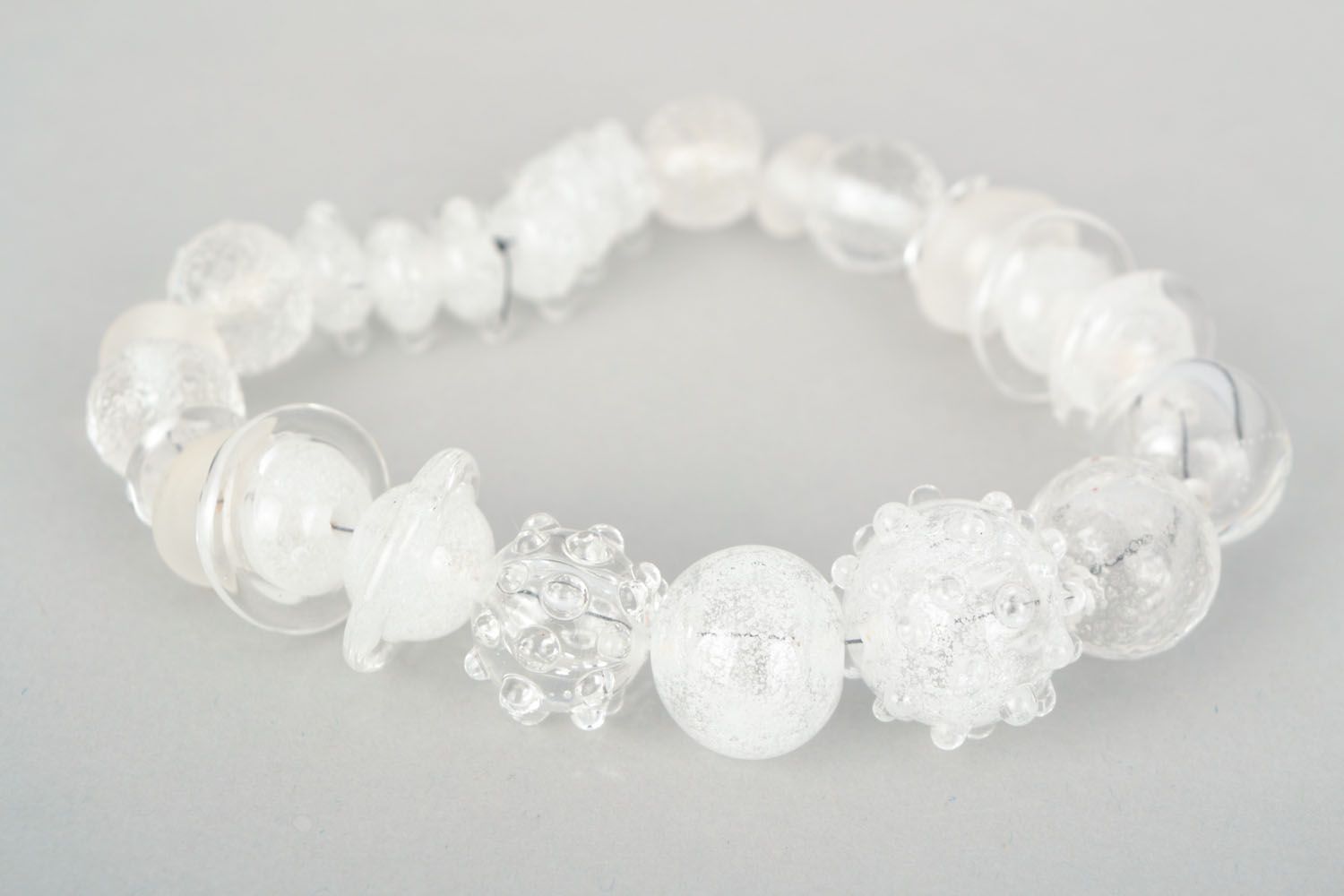 Kit de perles en verre blanc fait main photo 2