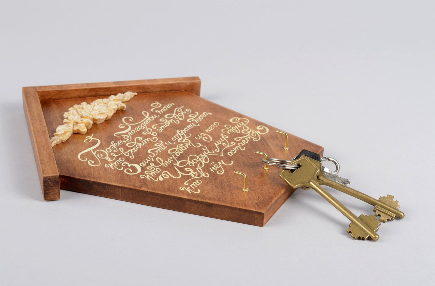 Handmade Deko Holz Regal Schlüsselbrett aus Holz Wand Schlüsselhalter originell foto 4