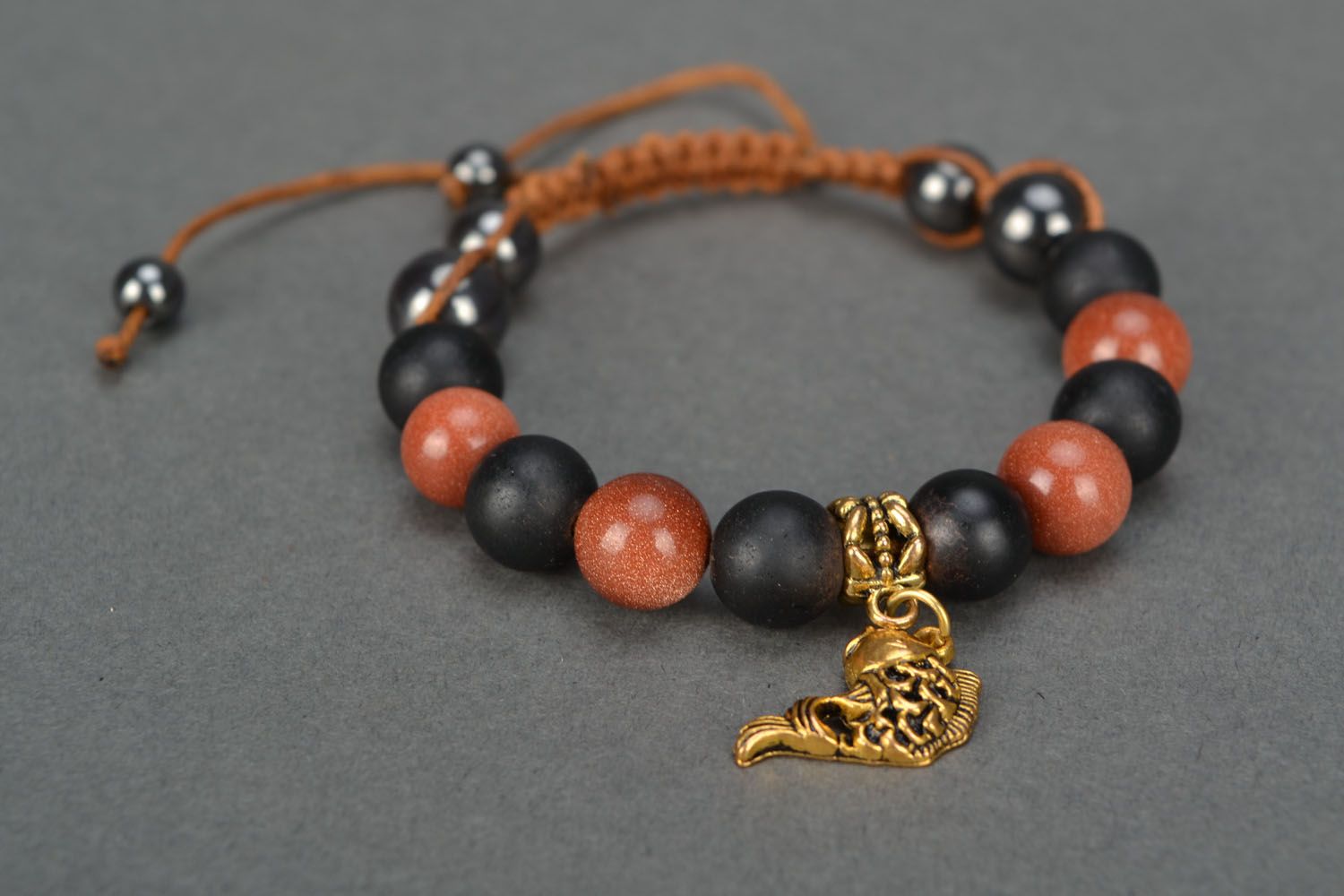 Handmade bracelet with natural stones Goldfish photo 3