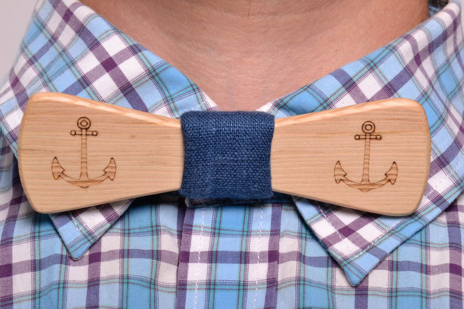 Bow-tie made of wood Sea-man photo 5