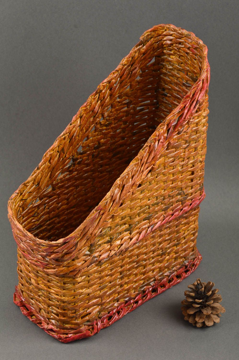 Decorative handmade designer paper holder basket shaped rolled paper home decor photo 1
