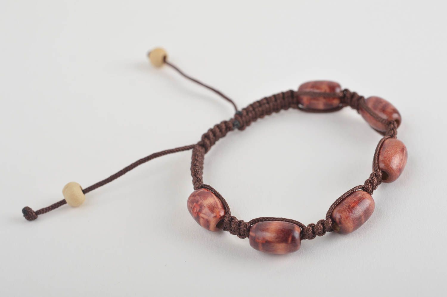 Handcrafted wrist bracelet woven bracelet wooden jewelry designer accessories photo 2