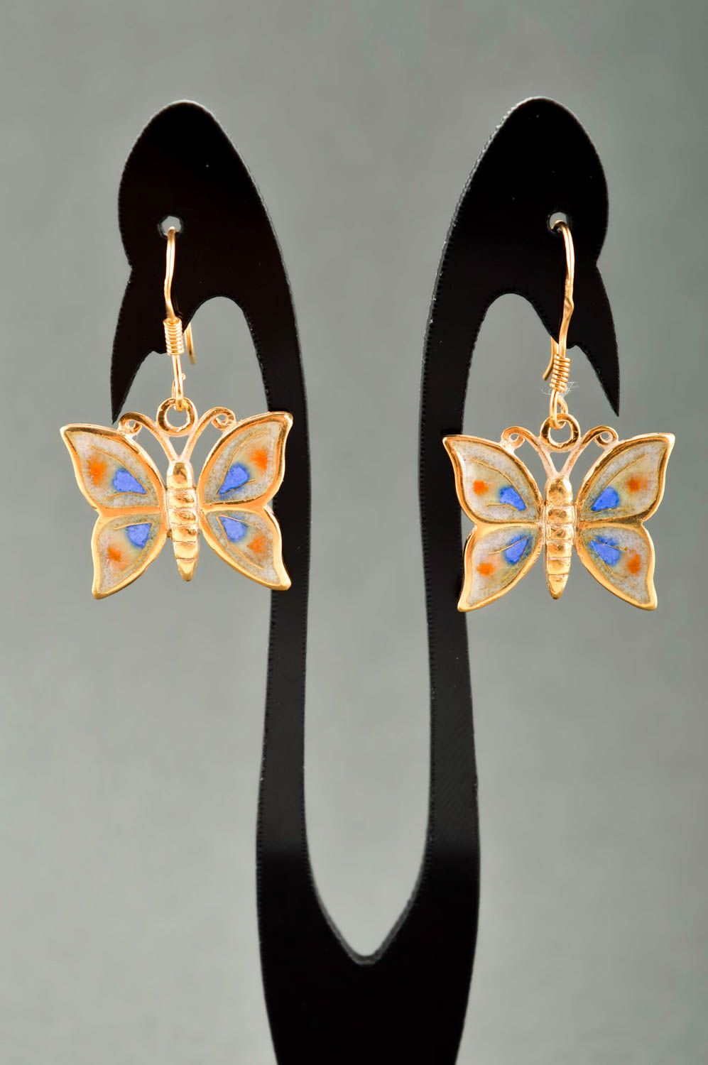 Accessoire für Frauen Messing Schmuck lange Ohrhänger Geschenk Schmetterlinge foto 1