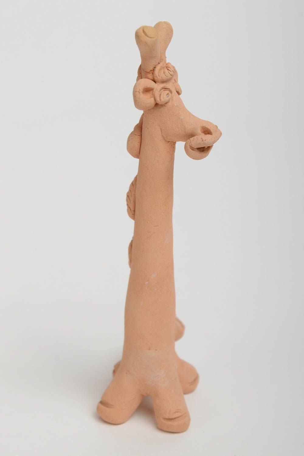Petite figurine en terre cuite faite main décor pour maison Girafe rêveuse photo 4