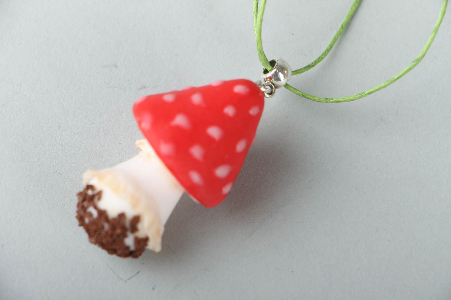 Polymer clay pendant Fly Agaric photo 2