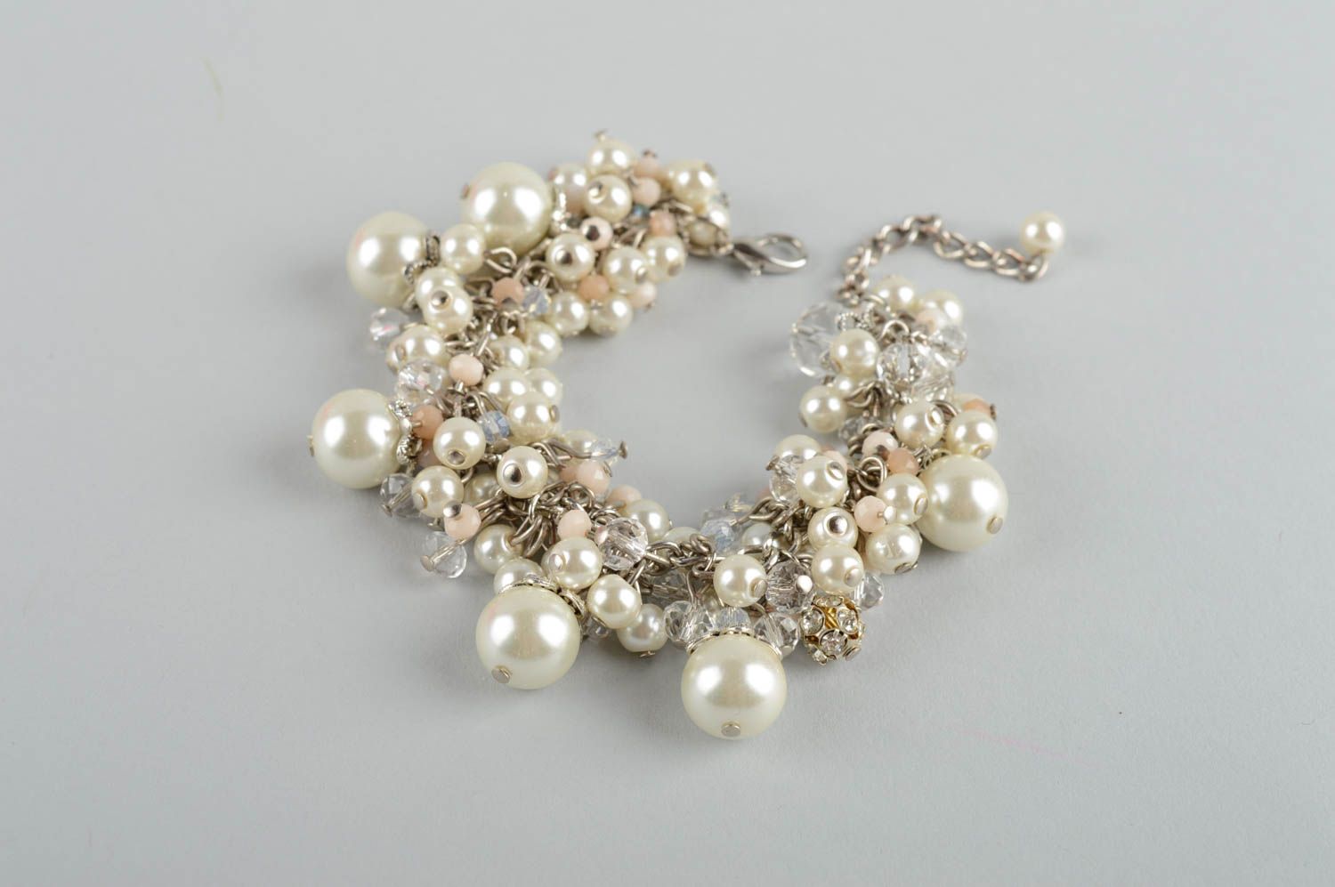Bracelet en perles artificielles Bijoux fait main Accessoire femme original photo 2