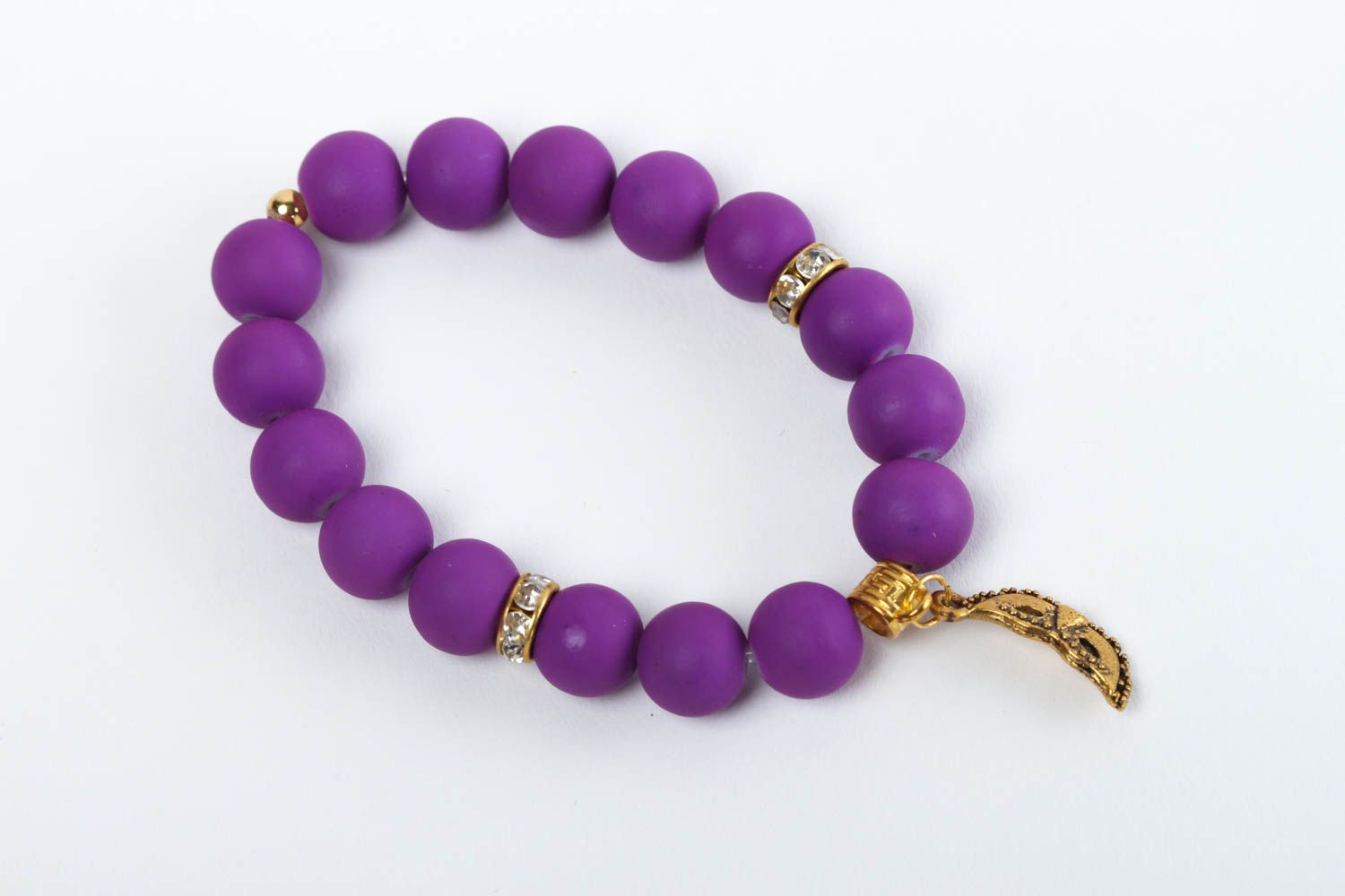 Bracelet céramique Bijou fait main violet de créateur Accessoire femme photo 1