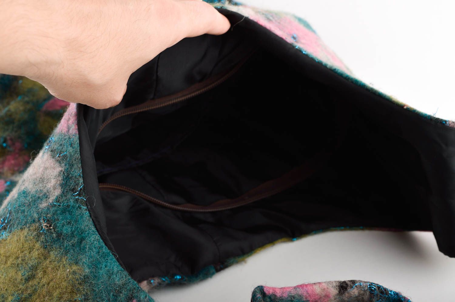 Сумка ручной работы через плечо женская сумка из шерсти красивая сумка валяние фото 4