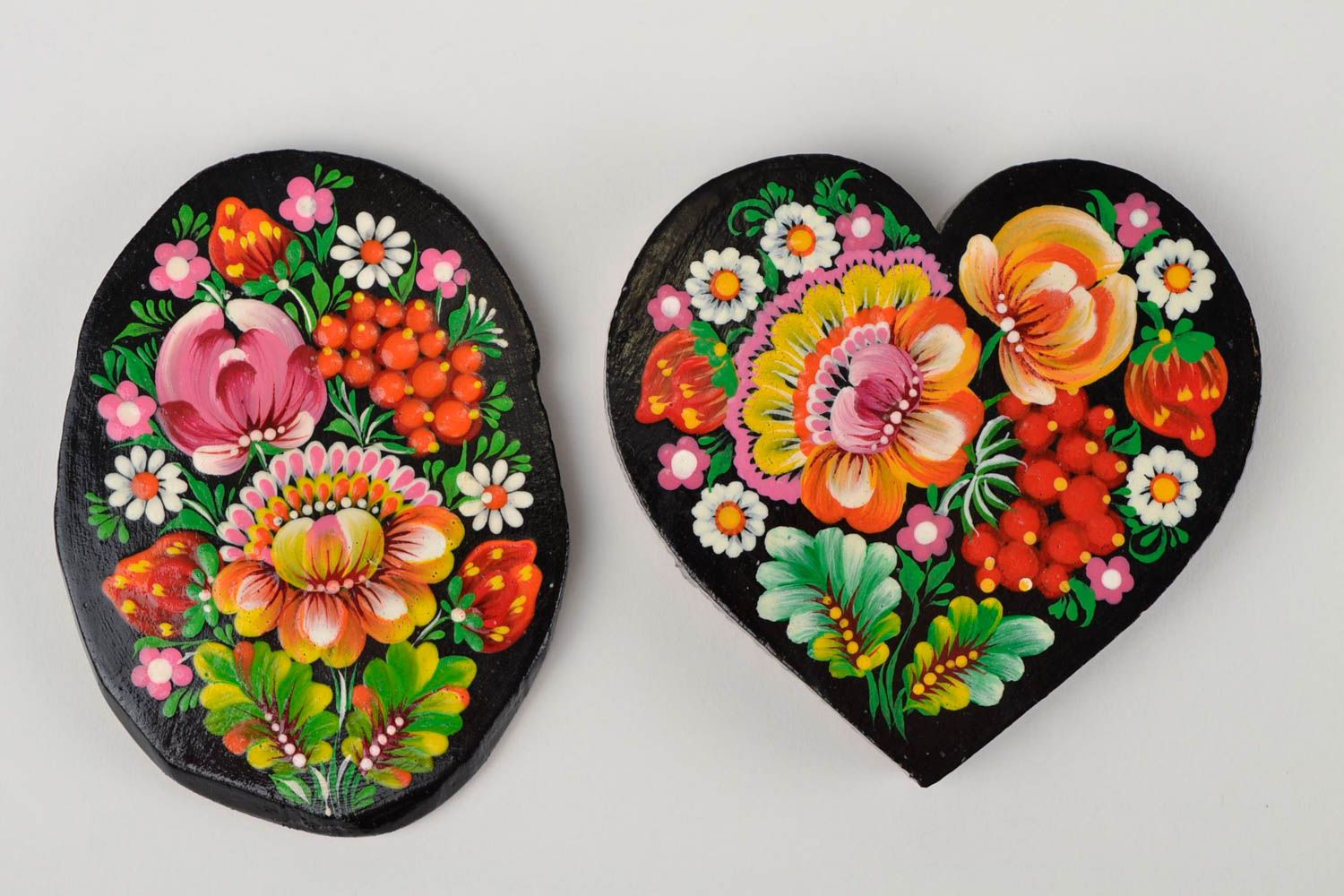 Handmade fridge magnets stylish wooden souvenirs unusual kitchen decor 2 pieces photo 5