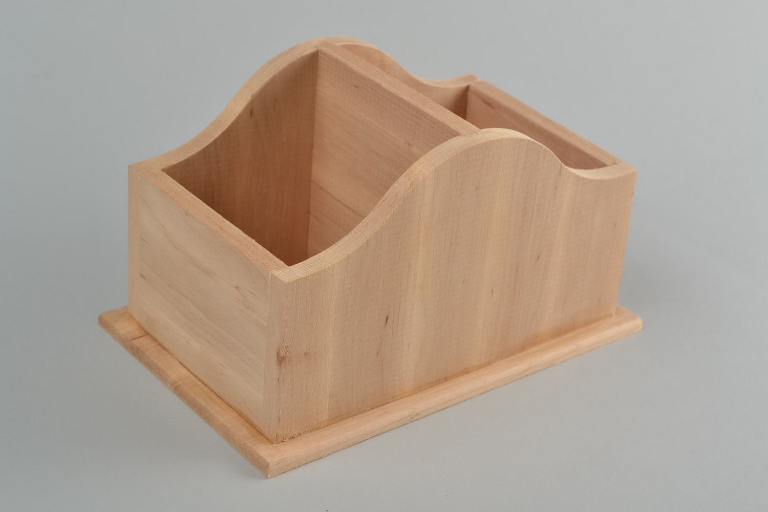 Handmade designer wooden blank holder for stationery or spices DIY photo 4