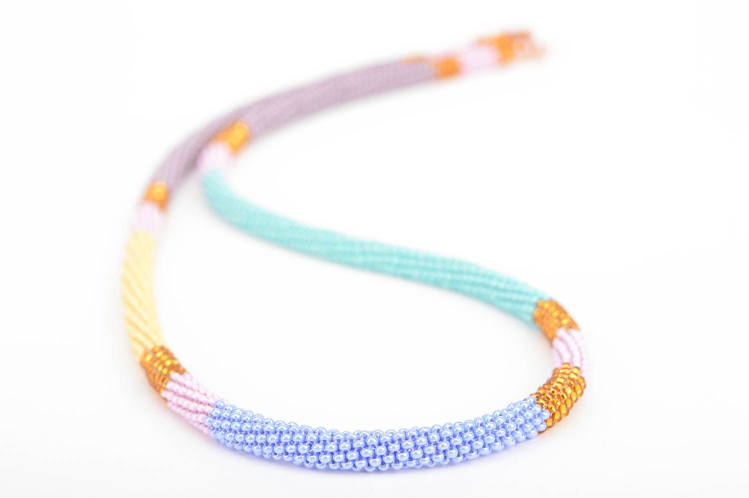 Women's stylish handmade designer beaded cord necklace beautiful jewelry photo 2