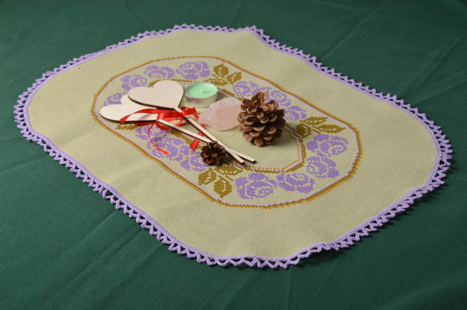 Сервировочная салфетка ручной работы декор для дома авторский текстиль для дома фото 1