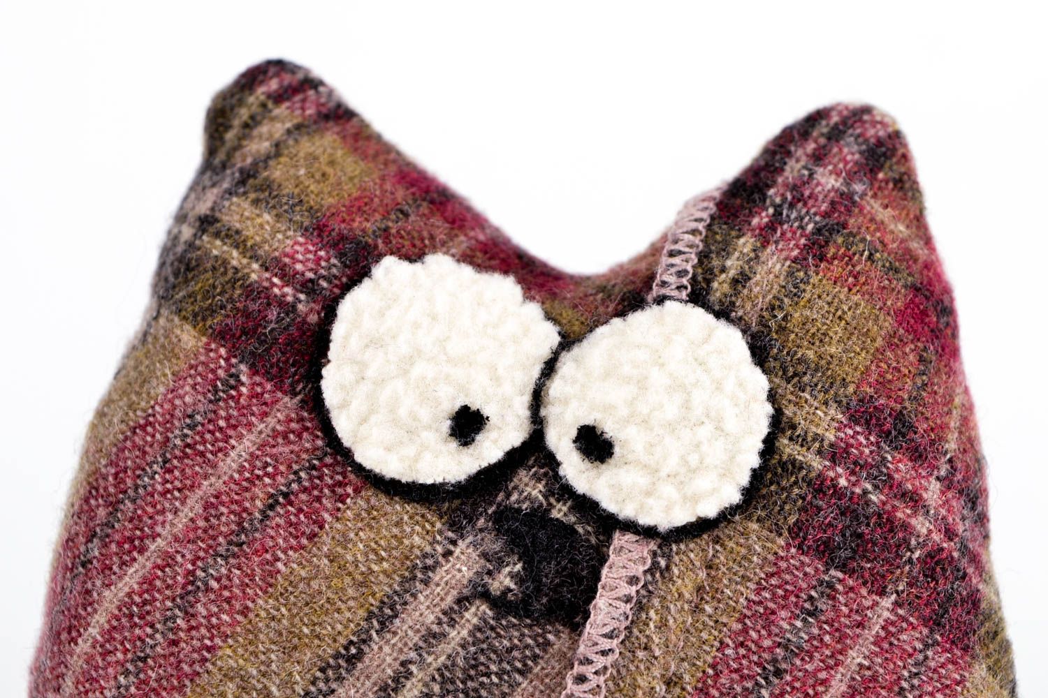 Peluche chat Jouet fait main petit en tissu de laine Cadeau pour enfant photo 4