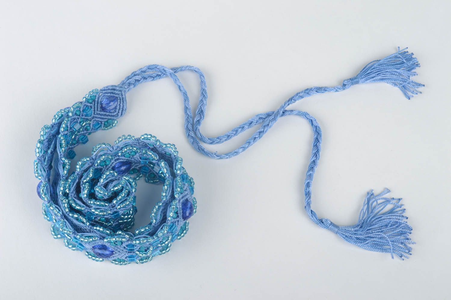 Handmade Damen Gürtel Accessoires für Frauen geflochtener Gürtel in Blau foto 2