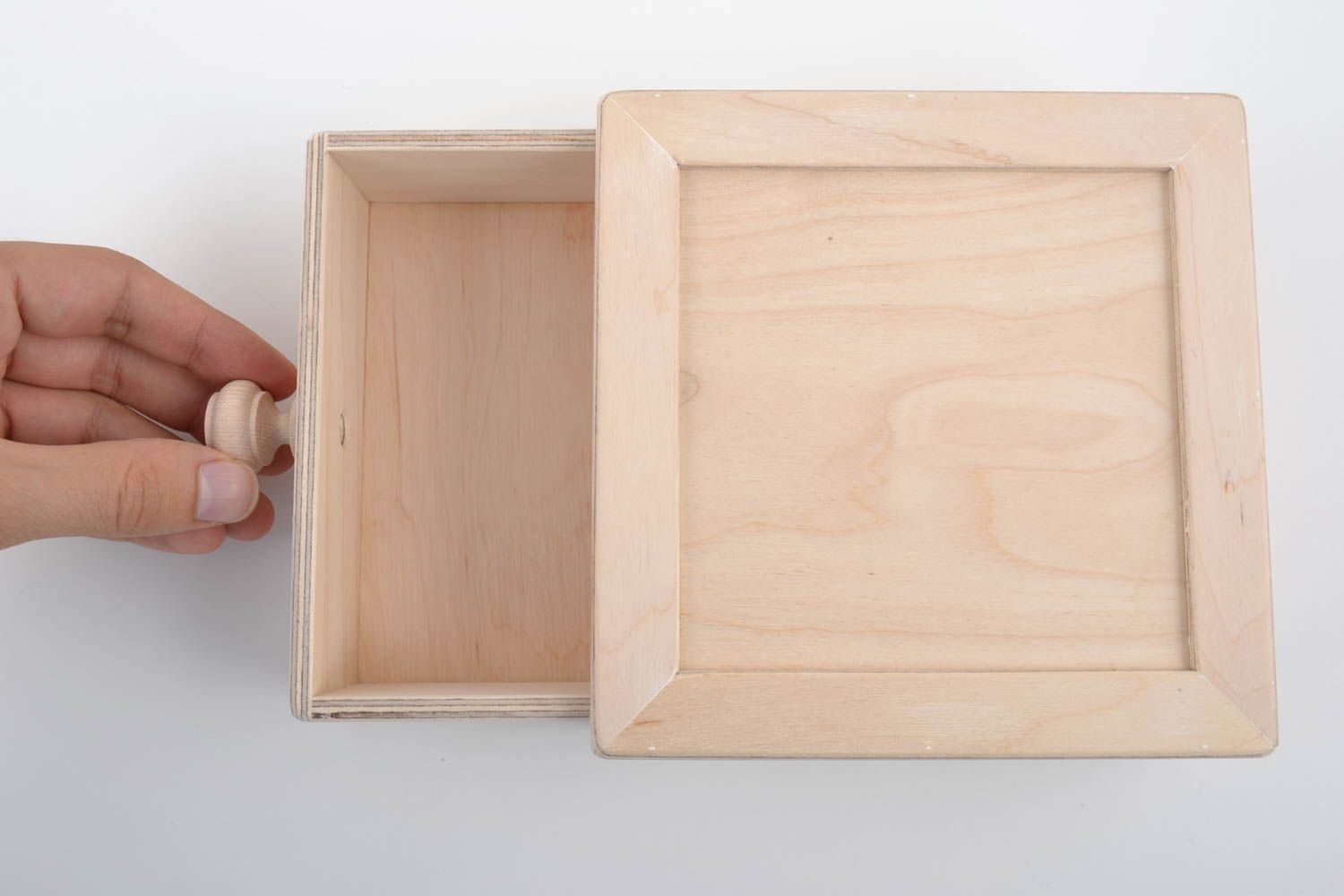 Boîte tiroir en bois brut clair faite main à décorer et peindre soi-même photo 5